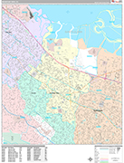 Mountain View  Wall Map Premium Style